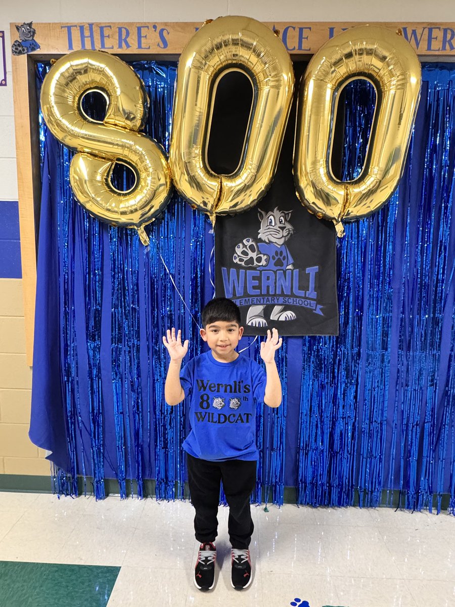 NISDWernli's tweet photo. Today we celebrated our 800th Wildcat 🐾
We’ve been projected to hit 800 for years—and this week, it finally happened. So proud of our growing Wildcat family! 💙@lorimshaw @AguilarLearning  @mrsfeldt5 https://t.co/gsODhgqHkC