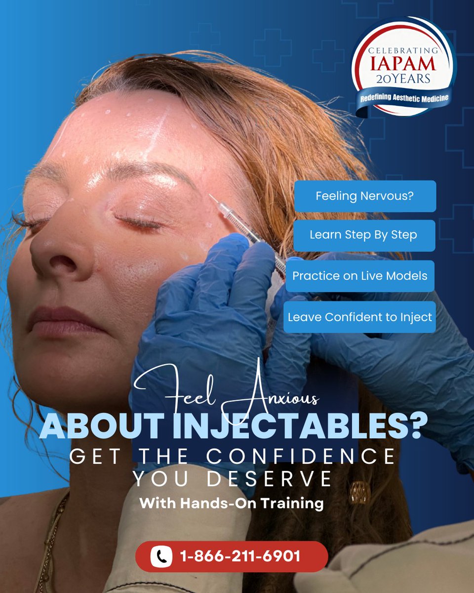Feeling nervous about injectables? You’re not alone—and you don’t have to stay that way.

At IAPAM, we turn uncertainty into confidence with hands-on injectable training designed for healthcare providers.

📞 Call 1-866-211-6901 to learn more

#IAPAM