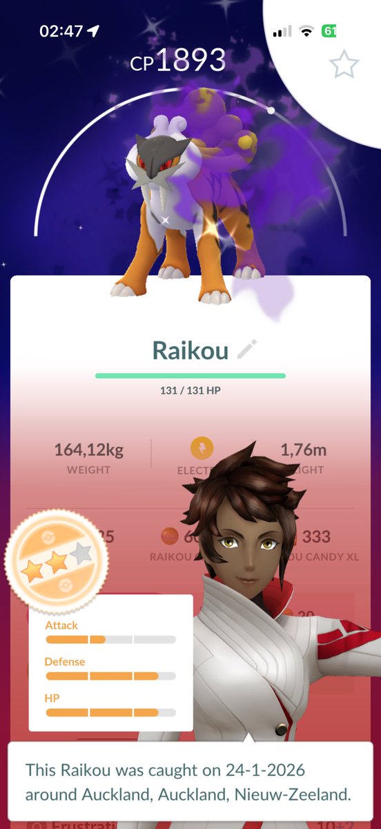 Third raid shiny Raikou 🤩✨ <a href="/Arthur_2486/">Arthur2486</a>  Thank you! 😇