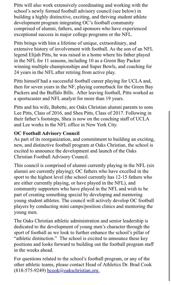 BrandonHuffman's tweet image. Per press release, Oaks Christian of Westlake Village, Calif., is hiring Rudy Carlton as its new head football coach and Ron Pitts will be the general manager/head of football operations for the Lions. Carlton was former HC at Azusa Pacific and most recently at JSerra.