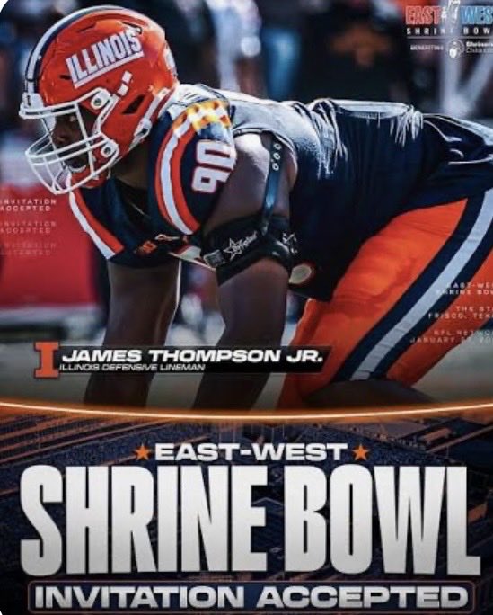 DraftswithDraft's tweet image. Big winner of Day1 of the East-West Shrine practice was Illinois DT James Thompson. 6’5” 301 pounds was very disruptive all day. 75 PFF grade this season including 79.4 run defense. 41 tackles and 2 sacks. Considered a UDFA but could be working his way into the late rounds