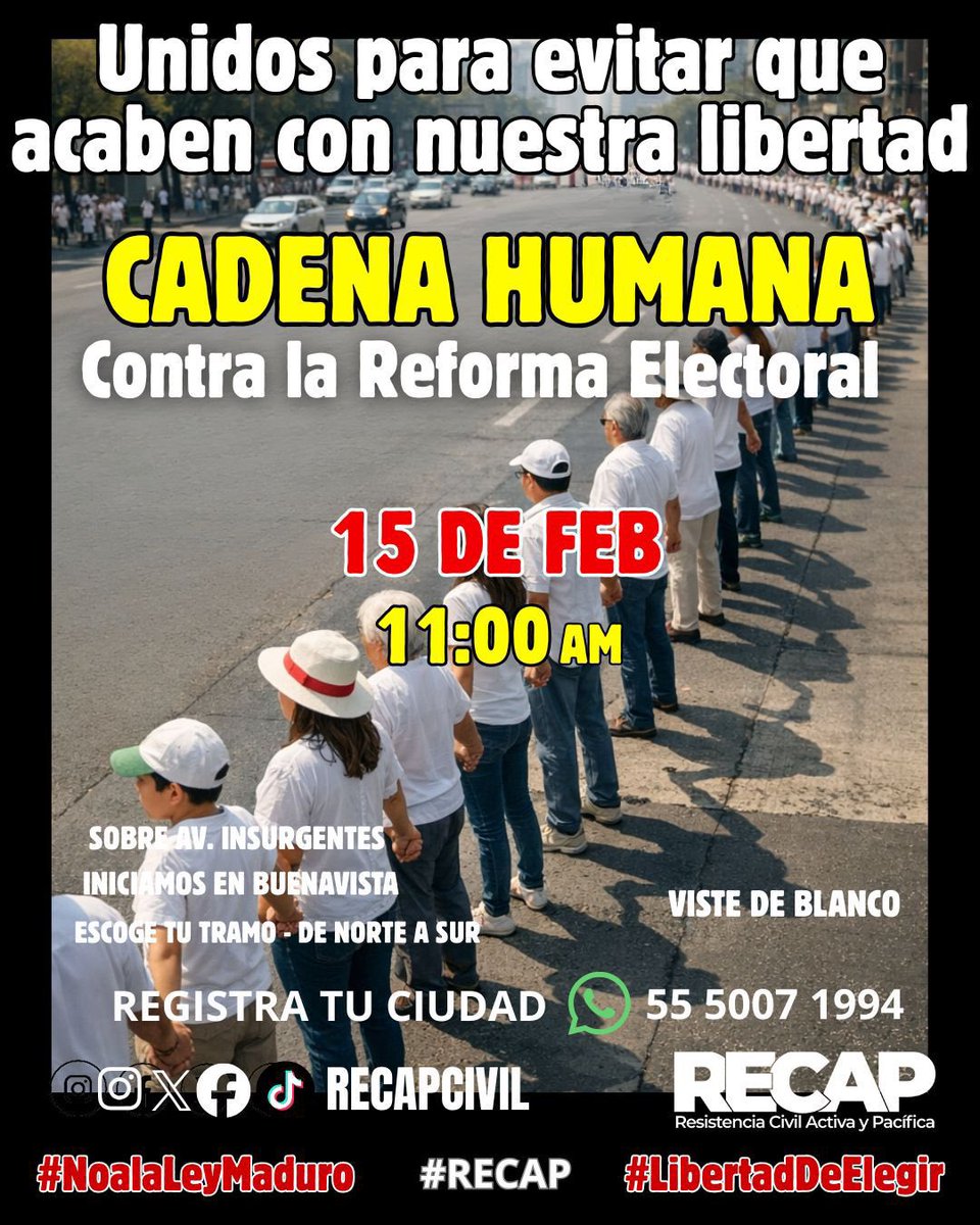Queremos instituciones fuertes, no débiles al servicio de un solo proyecto político. La Reforma Electoral de Morena ataca la independencia del árbitro electoral y pone en jaque la alternancia pacífica.
#NoALeyMaduro #RECAP #Cadena15Feb
#LeyMaduro #LibertadDeElegir