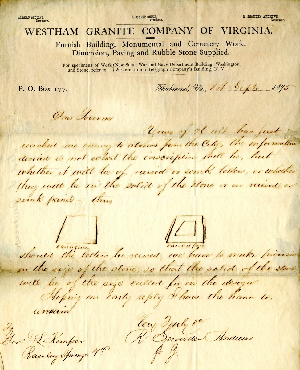 old_colossus's tweet image. Below are photos of the Stonewall Jackson Monument in Richmond, Virginia's Capitol Square from 1905, along with correspondence from the company contracted to make the pedestal, and a sketch of the monument prior to its completion.

While the statue was created in Britain, the…