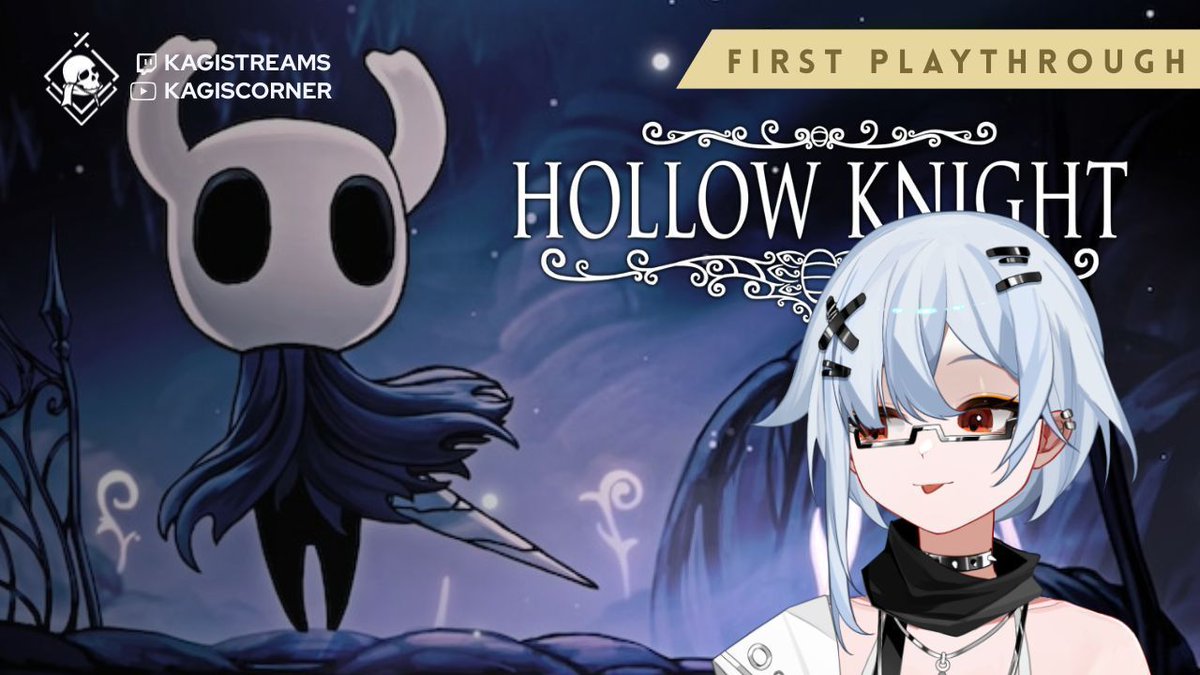 It's balloons day!! 🎈🎉
To celebrate, I have a very scuffed (unpromoted) new look reveal - was too busy with school to plan - THEN we'll explore the rest of the uncharted sections of Hollow Knight!!
   ‣ YT: youtube.com/live/PMfA0b7ms… 
   ‣ TTV: twitch.tv/KagiStreams