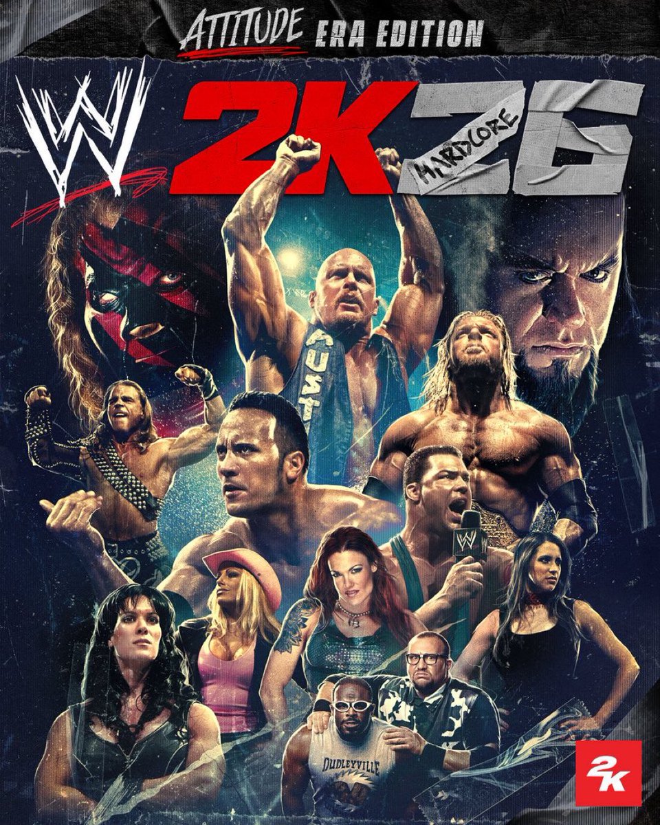 WrestlePurists's tweet image. The cover art for the WWE 2K26 Attitude Era edition

#WWE2K26