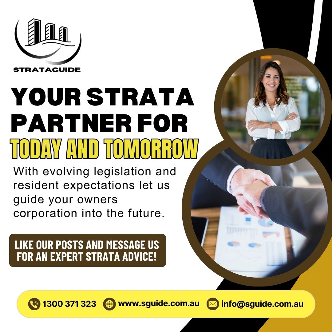 Strataguide your strata partner today and tomorrow guiding owners corporations through evolving legislation and resident expectations with expert support and future ready solutions.

#Strataguide #Stratamanagement #PropertyManagement #Strata