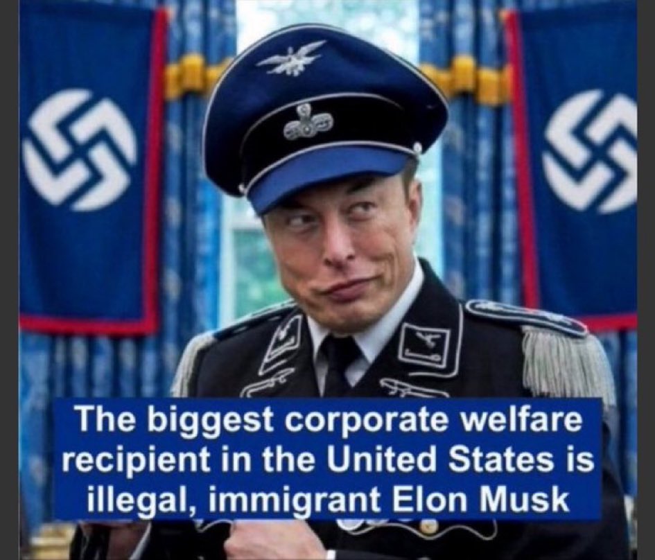 Deport #SonOfApartheidMusk He is a card-carrying member of the #TrumpGOP4thReichParty He has gleefully helped Pedophile Rapist Trump destroy democracy. He doesn't care about Americans. He only cares about money.
#NeverBuyTesla