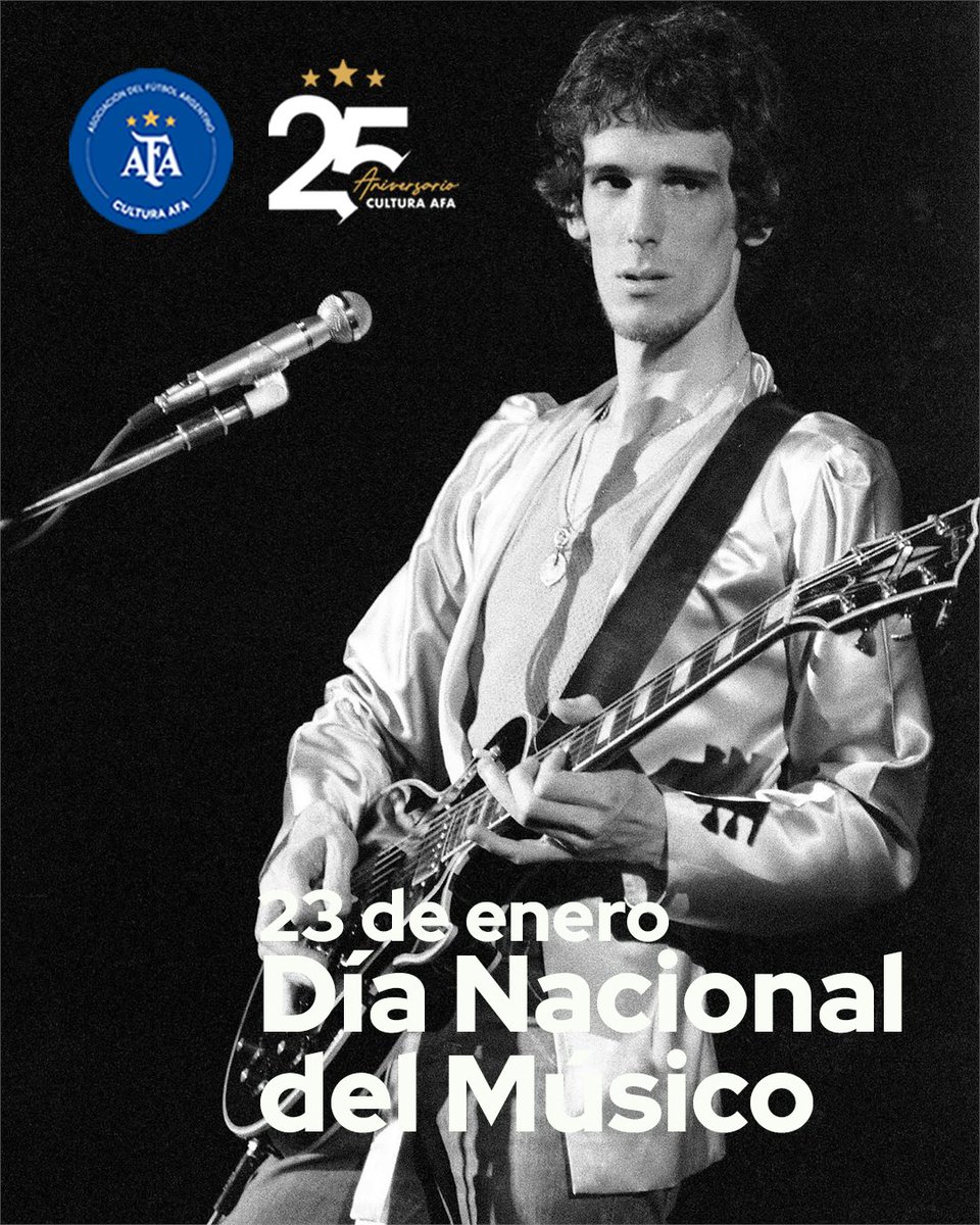 #DíadelMúsico Se celebra hoy en Argentina por se la fecha del nacimiento de Luis Alberto Spinetta.

Spinetta fue un músico, cantante, guitarrista, poeta, escritor, compositor y multinstrumentista argentino, considerado uno de los más importantes y respetados músicos de Argentina