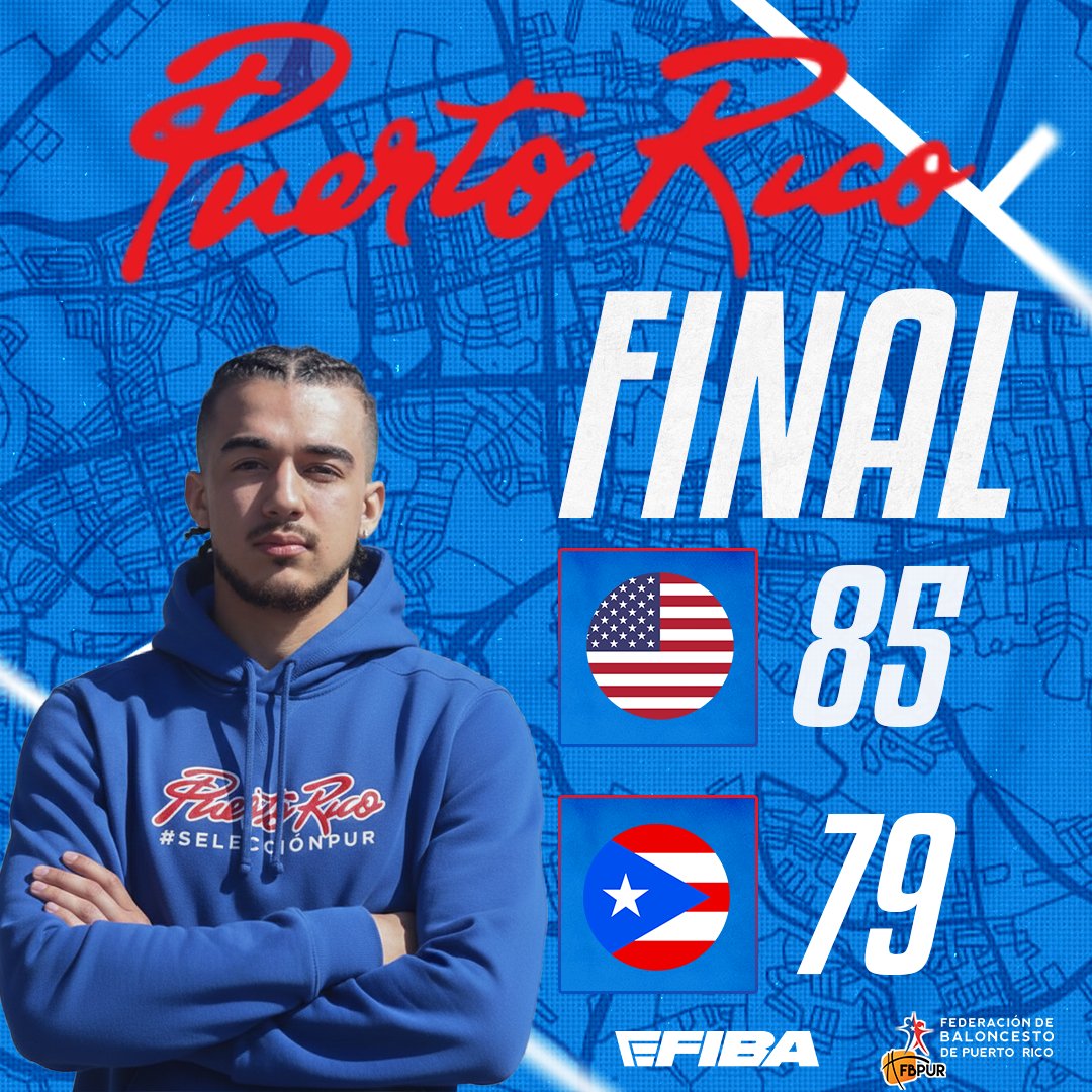 PUR_2K's tweet photo. 🔥🏀 FINAL 🇵🇷
Puerto Rico cae 79–85 ante USA en un juego intenso de principio a fin.
Orgullo y corazón en la cancha.

#rePResent #PuertoRico #eFIBA 🇵🇷🔥 https://t.co/W1nteyzoQL