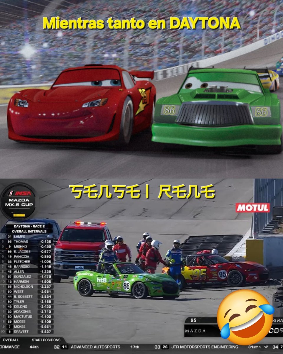 Y mientras tanto en <a href="/DAYTONA/">Daytona International Speedway</a> <a href="/IMSA/">IMSA</a> <a href="/MazdaMX5Cup/">Mazda MX-5 Cup</a> #Dayotna #daytona24h #Daytona24 #Mazdamx5cup #SenseiRene Saludos a todos!!!