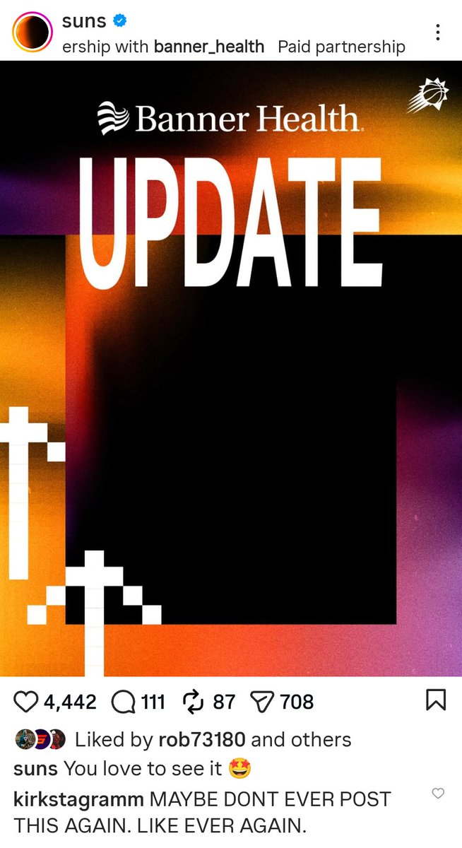 Shout out to the Suns social team for jinxing the hell out of the team prior to the game vs the Hawks today (Booker g Green injured)