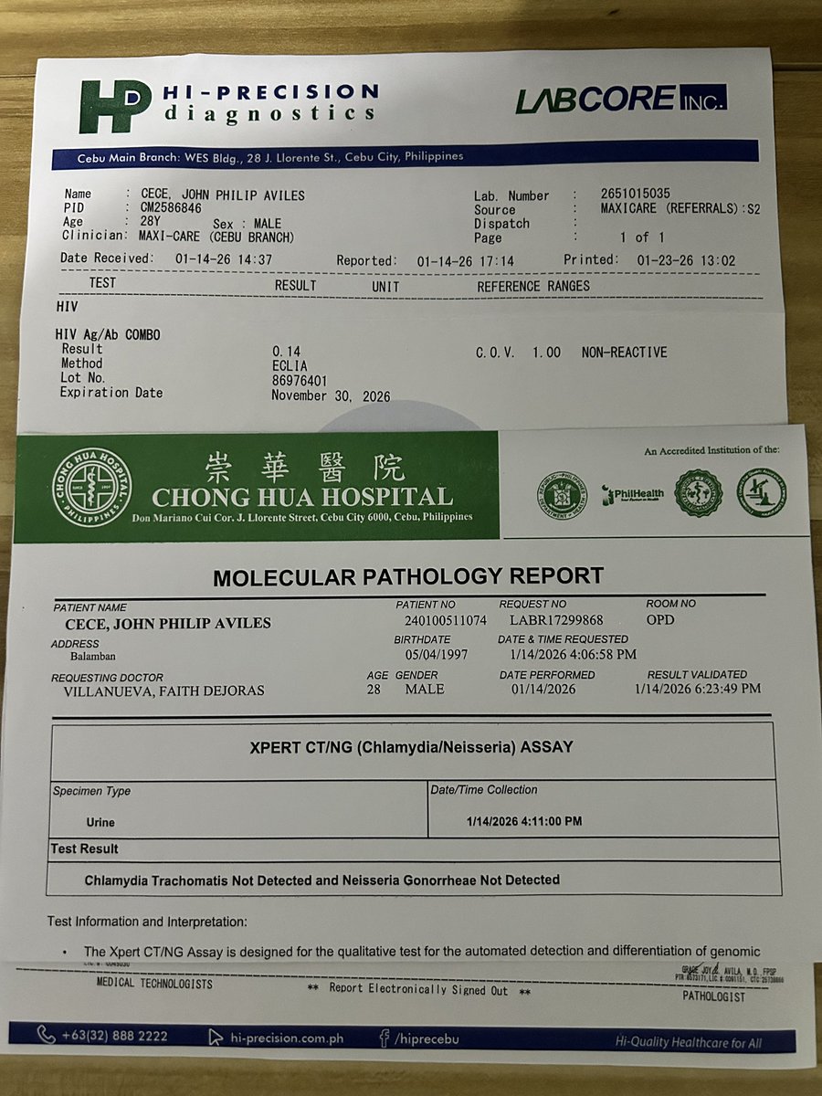 cebuano_69's tweet photo. Done with my routine tests 01/142026

HIV NEGATIVE
CHLAMYDIA NEGATIVE
GONORRGEAE NEGATIVE

#altercebu
#cebualter
#knowyourstatus https://t.co/gG831Hi7sr