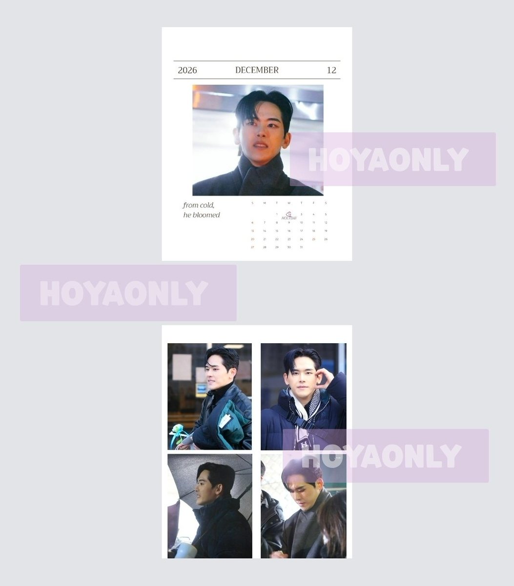 2026 이호원 캘린더 시안입니다
2025년 스케줄로 포토북처럼 디자인 구성했습니다.
내일 25일까지 공구 원하시는 분들은 DM 주세요 25일이후 주문 불가 💀 (캘린더+호야네컷+포카=14500원)
(배송비별도) #이호원 #HOYA #ホヤ