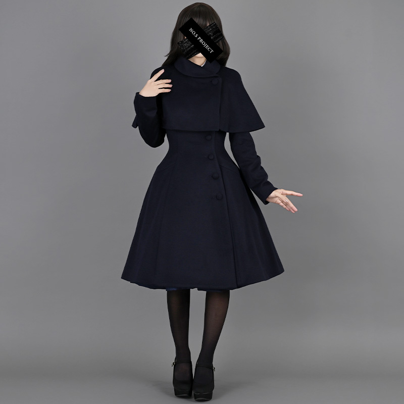 pick up】ベルシック・コート ネイビー フィット＆フレアのシルエット