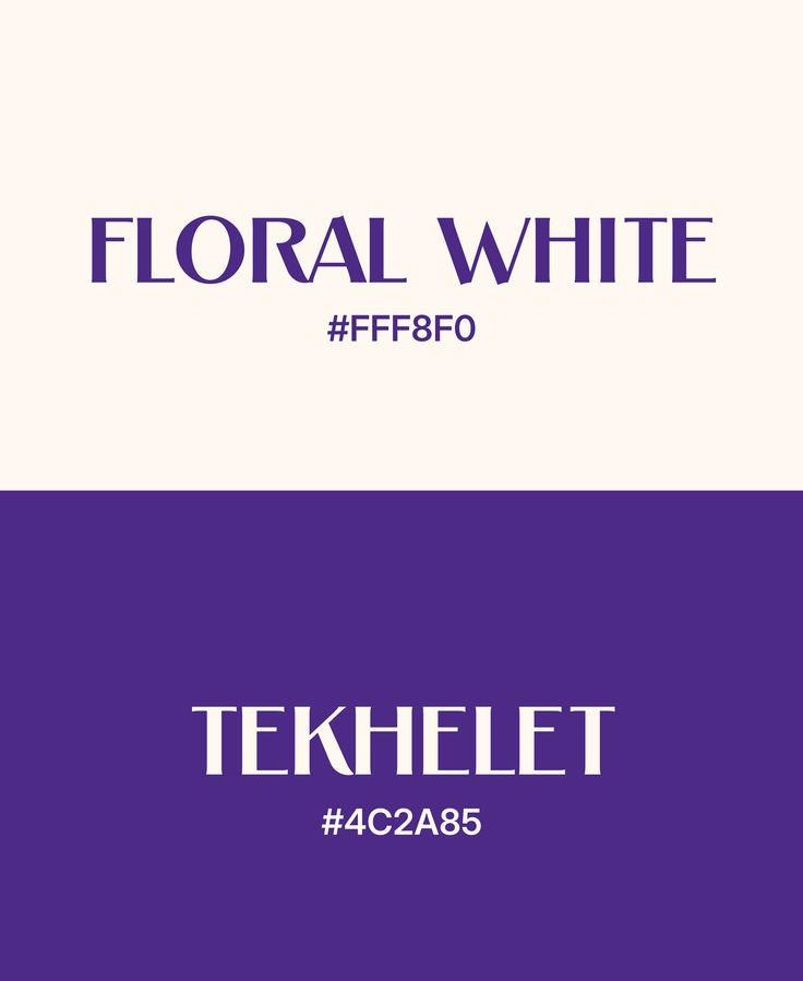 typelabo's tweet image. floral white and tekhelet, luxury brand palette or wedding invite