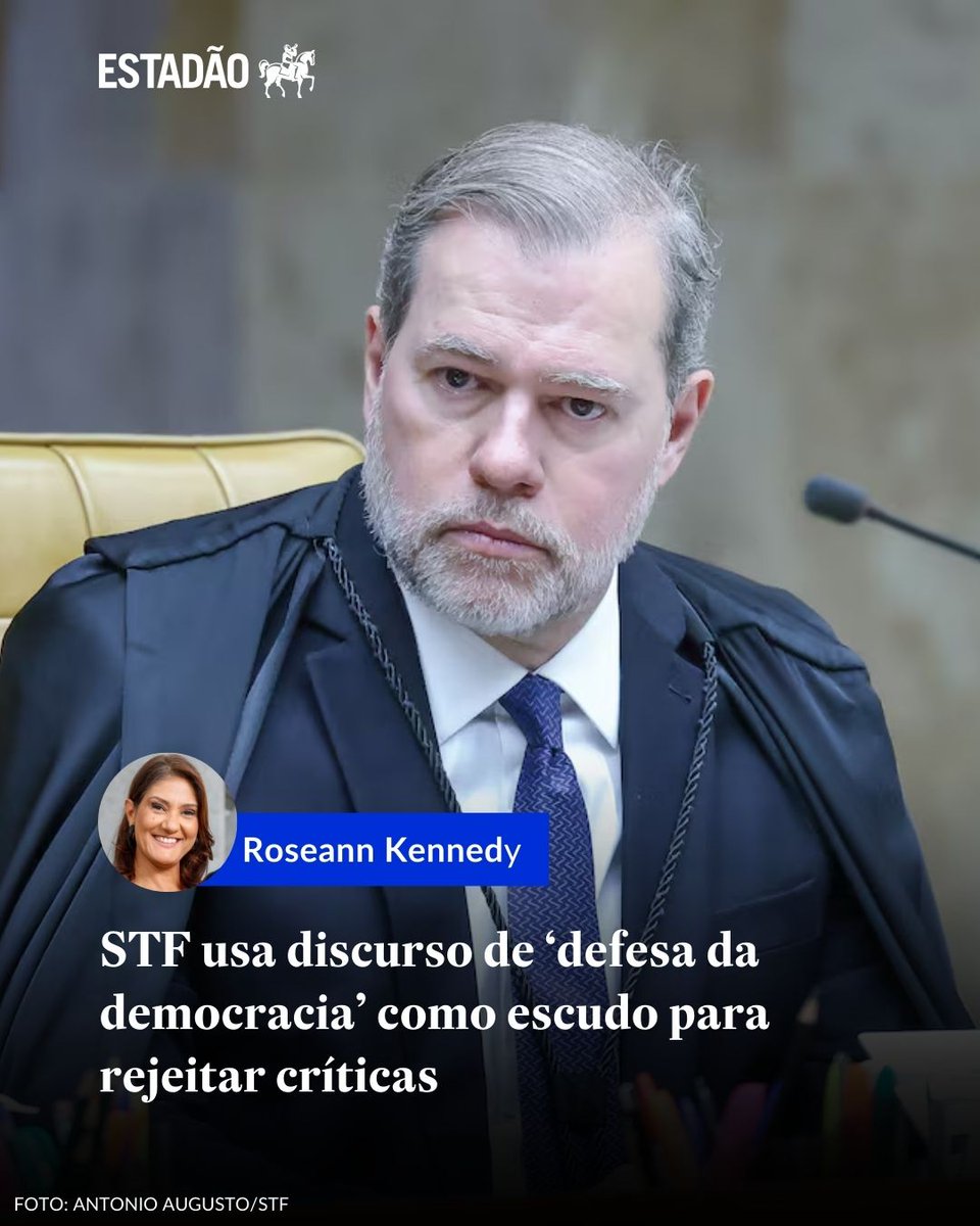 ANÁLISE | ROSEANN KENNEDY

STF usa discurso de 'defesa da democracia' como escudo para rejeitar críticas > bit.ly/4q1KUcr

Fazer uma apreciação ética das ligações de Toffoli com o caso Master é o que ajudaria o Supremo a manter sua integridade e a legitimidade