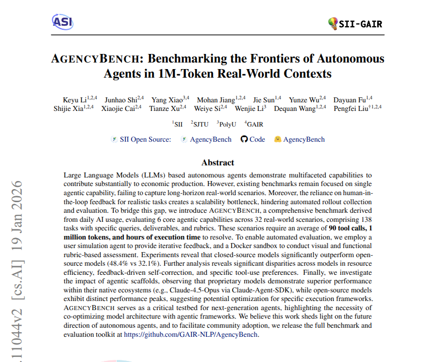 AgencyBench paper abstract