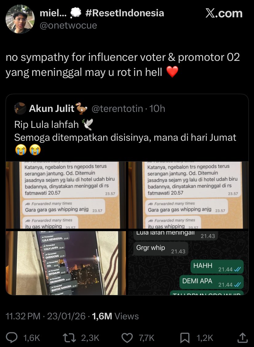 gilbertneck's tweet image. jadi manusia jahat banget ketikannya bgst. semoga doa jelek lu ga balik ke lu sendiri anjg. 

rest in love lula 🤍