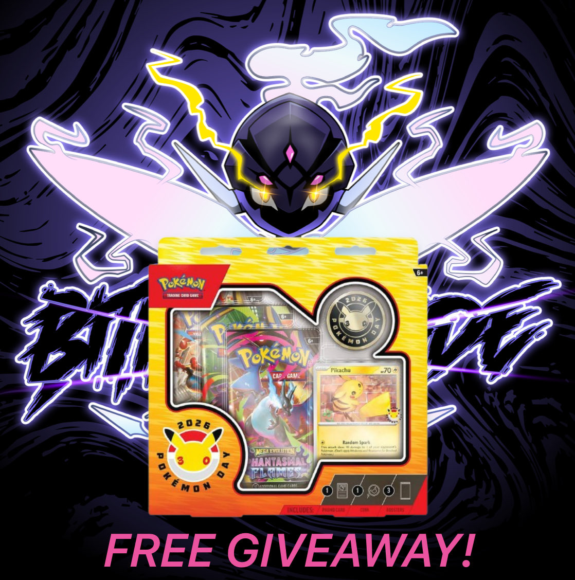 🎁 FREE GIVEAWAY - Pokemon Day 2026 

One lucky person will win of these boxes!

Rules⬇️
Follow <a href="/BitterBladeTrad/">ℭ𝔬𝔩𝔟𝔶</a> 💜
Like &amp; Repost THIS post ♻️

Winner will be drawn 2/6! 
US addresses only! Good luck! 🍀