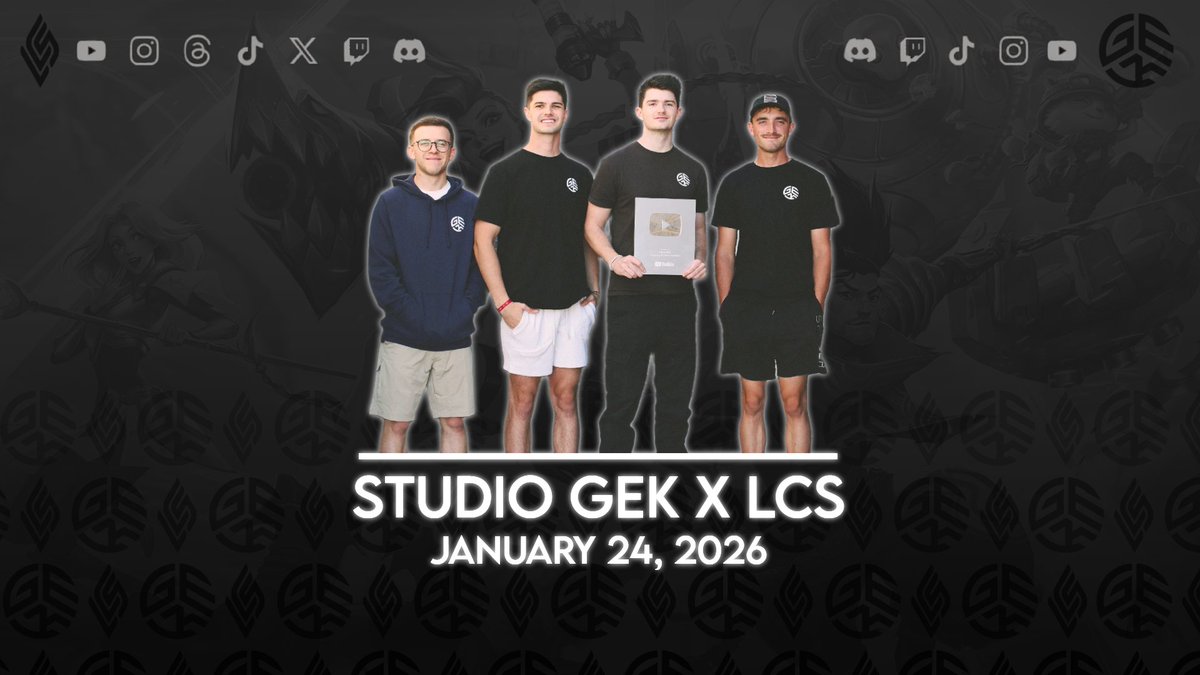 LCSOfficial's tweet image. We're also excited to welcome @_studiogek to the #LCS studio tomorrow for live co-stream!