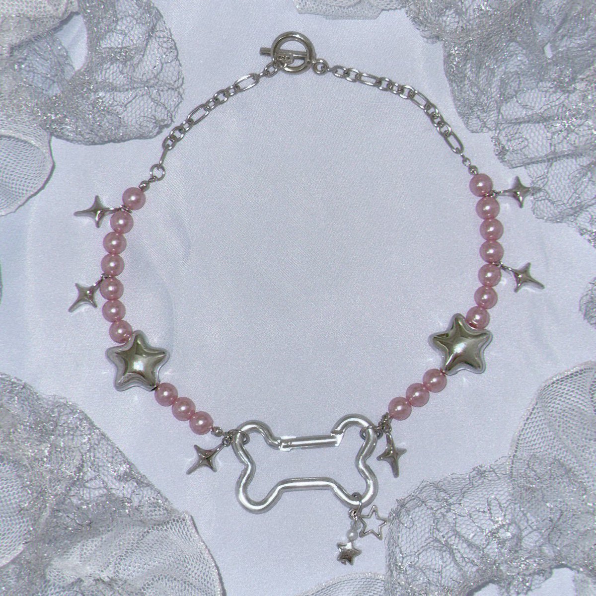 Calanthe ネックレス y2kネックレス(^ ̥> ̫ < ̥^)🦴 新作のシルバー骨がかわいいネックレス