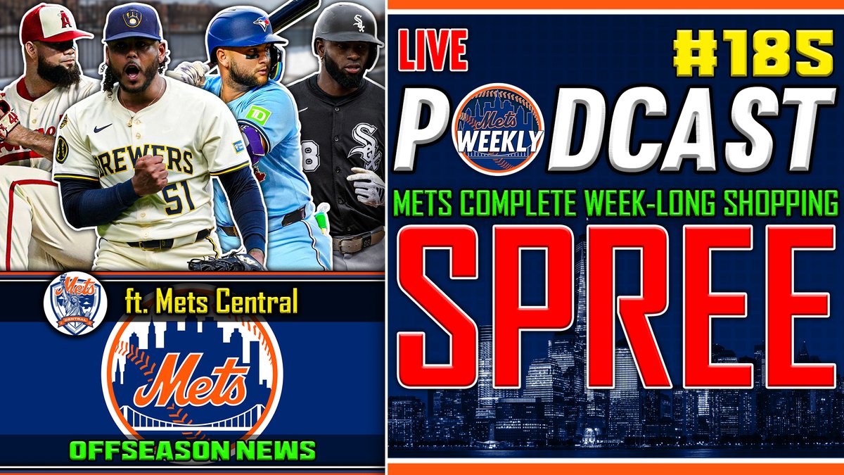 MetsWeeklyPod's tweet image. NEW EPISODE IS NOW AVAILABLE ON ALL LISTENING PLATFORMS 🚨

Mets COMPLETE a Week-Long Shopping Spree + Baty's role | Mets Weekly Podcast #185

@CorePython &amp;amp; @MMlynarkiewicz from the Mets Central Podcast join the show!

🎧 open.spotify.com/show/10FcmhJ5H…
📺 youtu.be/fguweNHiF7k