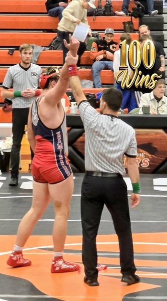Owen Plog, Senior Wrestler, earned his 100th win today at the Bayard Tournament!

#GUBN