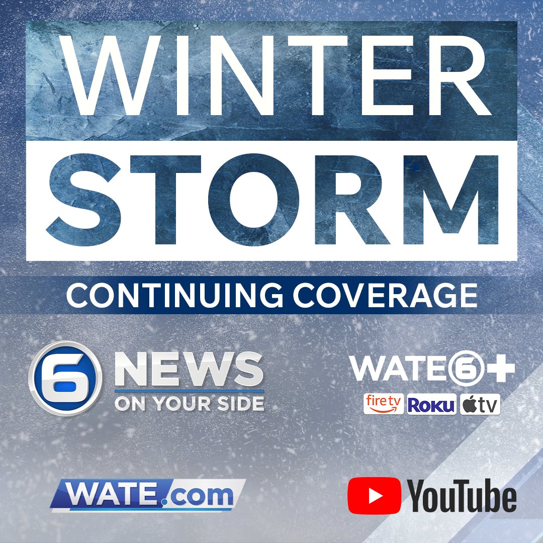 wateweather's tweet image. We're live at 10 with @lucky13wxman for the latest updates on winter storm impacts in East Tennessee! Tune in on wate.com YouTube and WATE6+ youtube.com/live/F-zRKd1KK…