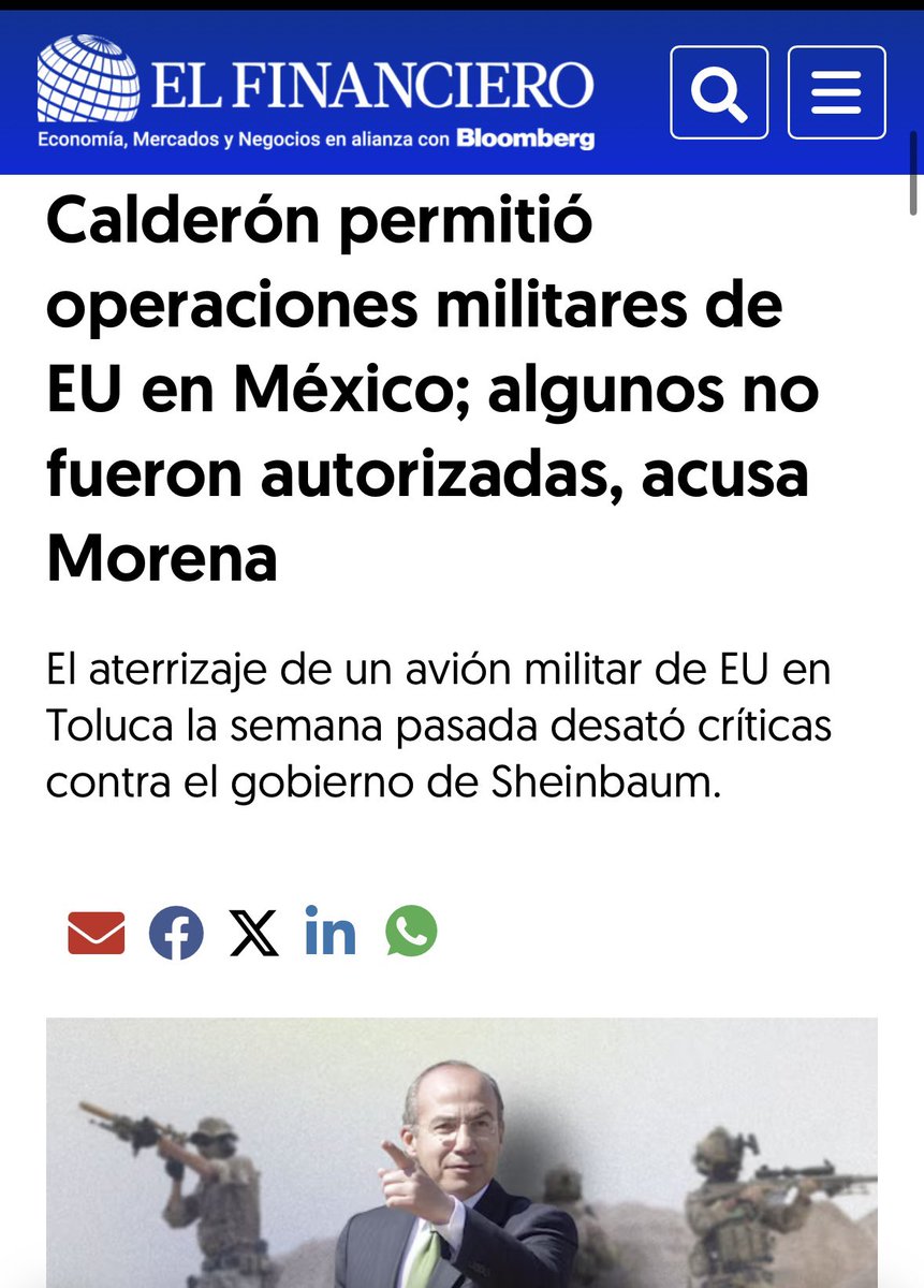 Erika_Velasco_'s tweet image. ¿Qué creen? Morena ya salió a echarle la culpa a Calderón de las operaciones militares de EU en México. Morena acusó que durante el sexenio de Felipe Calderón se permitieron operaciones militares, incluso sin autorización del Senado.