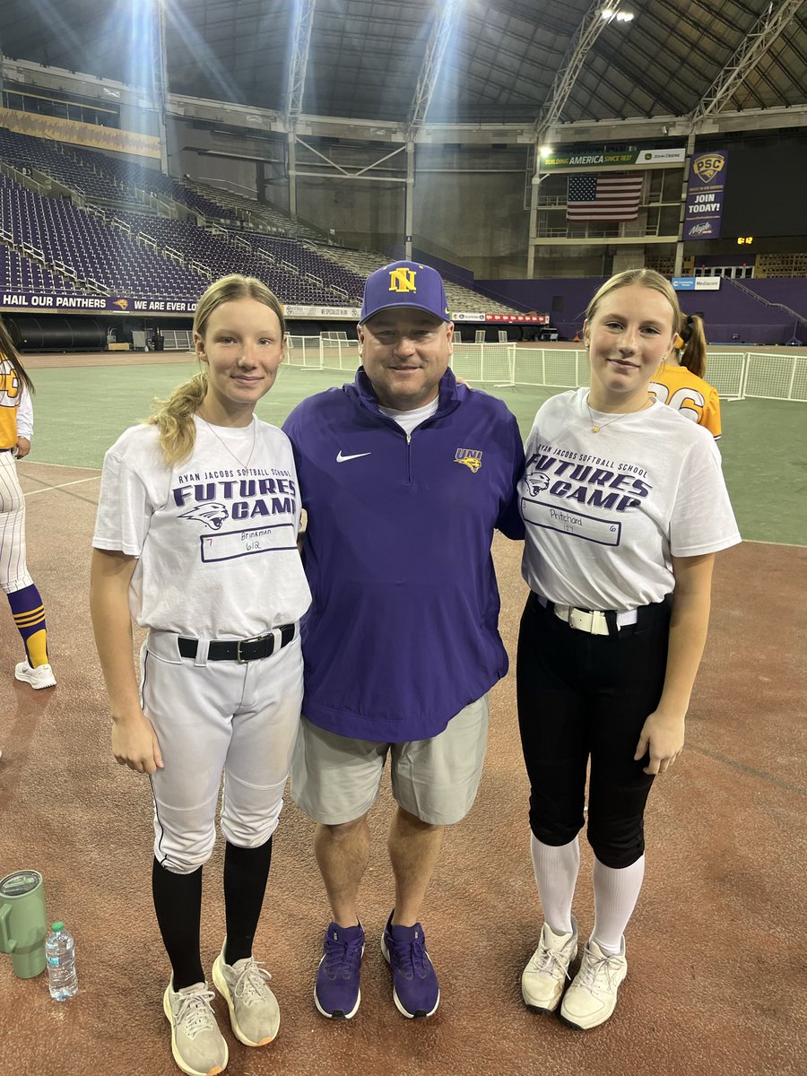 Had so much fun at the <a href="/UNISoftball/">UNI Softball</a> camp last Sunday. The 9 hour camp was well worth the drive. We scrimmaged, toured, and took tons of measurements. Plus, my <a href="/AcesSTL16u/">Aces Fastpitch STL 16u</a> teammate <a href="/KatieB2028/">Katie Brinkman</a> was there!