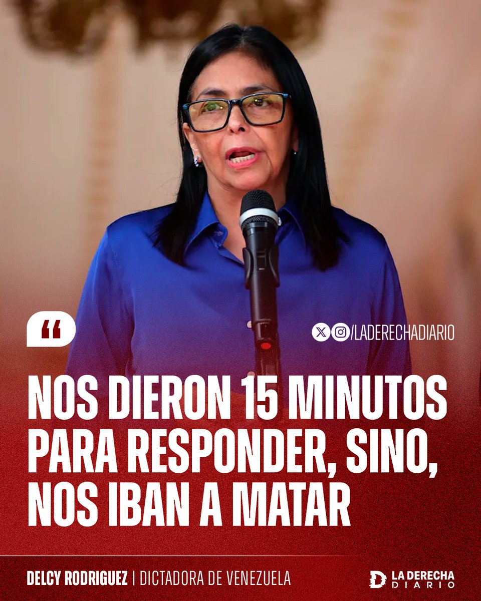 🚨🇻🇪🇺🇸 | #URGENTE "Nos dieron 15 minutos para responder, sino, nos iban a matar": Se reveló un audio donde Delcy Rodríguez reconoce que fue amenazada de muerte por Estados Unidos minutos después de la captura de Maduro, obligándola a obedecer todas las órdenes de Trump, lo cual