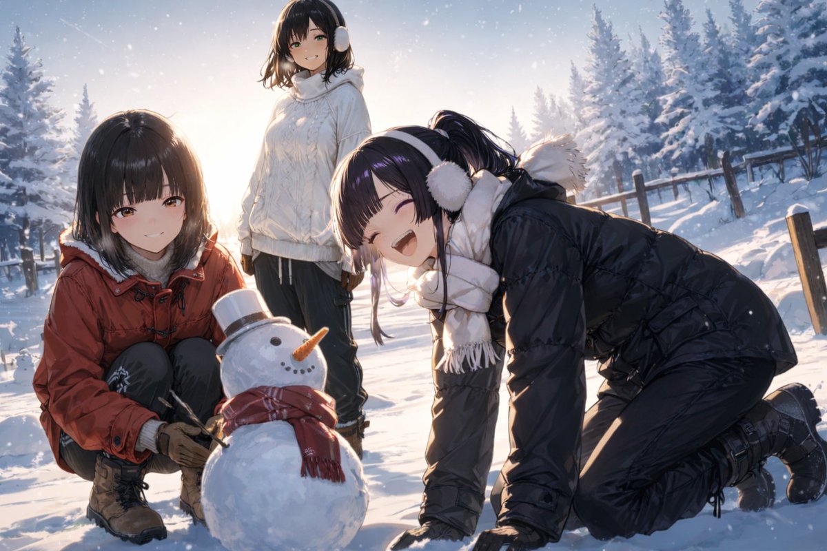 冬月ページ. AIart #AIイラスト SFW anime illustration. No sensitive content.