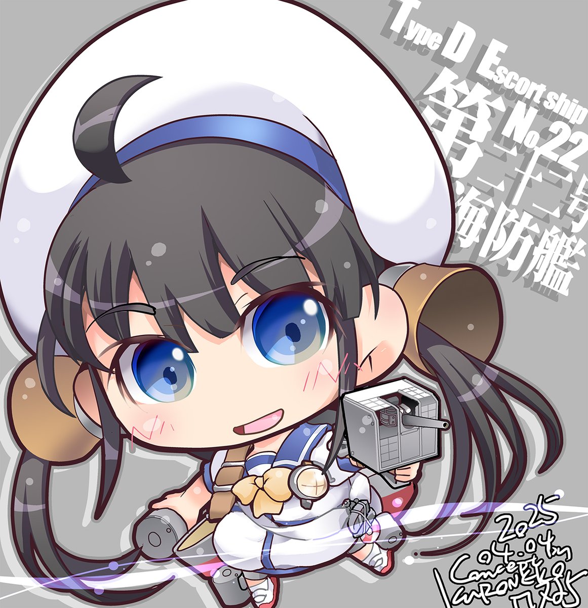 「【#KURONEKO艦これデフォルメ絵】 第二十二号海防艦 Kaiboukan 」|KURONEKO@4/9ｻｲﾄﾞKOBE【委託＆色々】のイラスト