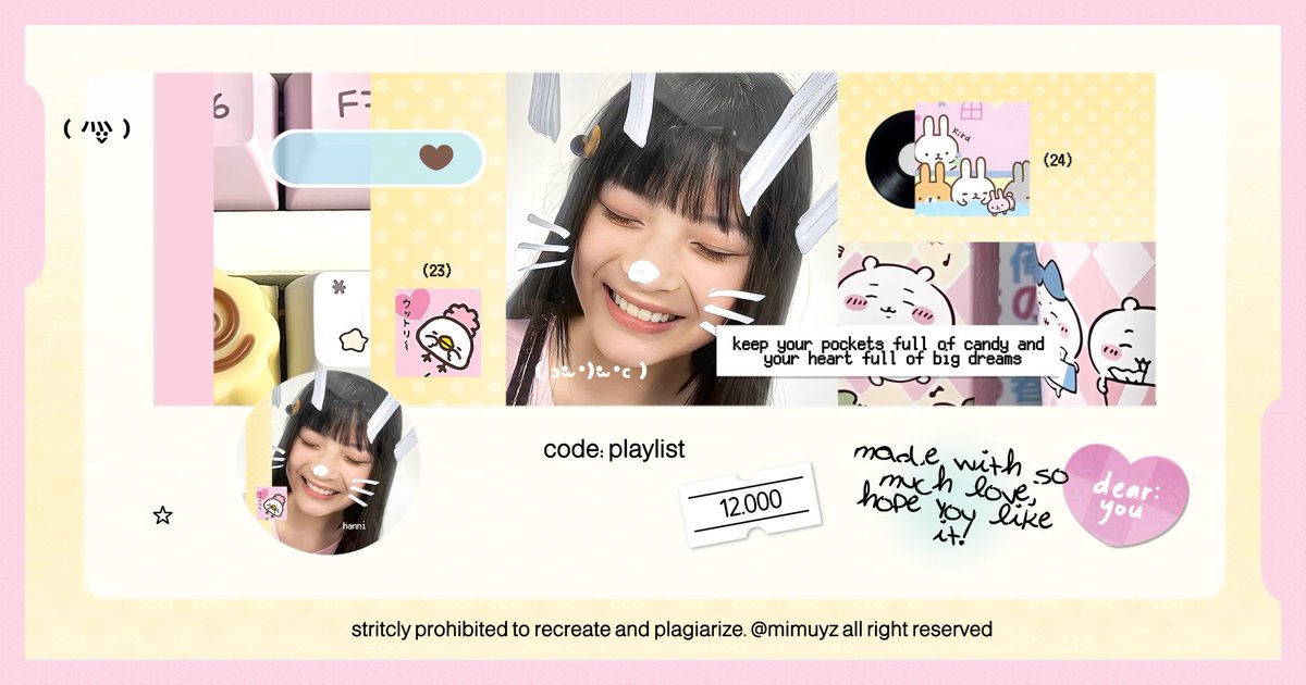 mimuyz's tweet image. hii, mind to help repost? thank you ♥︎ #zonauang 

aku punya 5 layout ready stock chara: wonhee, hanni, rei &amp;amp; haerin yang bisa kamu take sekarang jika berminat :3 🐰🌸 more on pict!