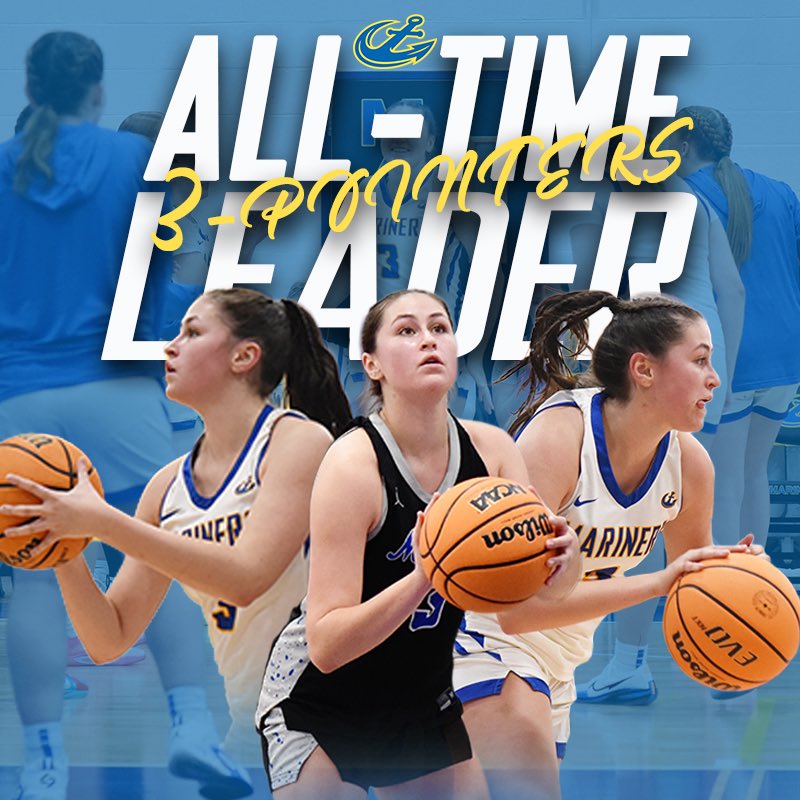 MarinersSports's tweet image. With six three-pointers tonight, senior Evelyn Dagan becomes the all-time leader in three-pointers made in Mariners women’s basketball history, surpassing Melinda Ogden ’20, who previously held the record at 246. Dagan now sits at 250 made threes and counting! 🎯