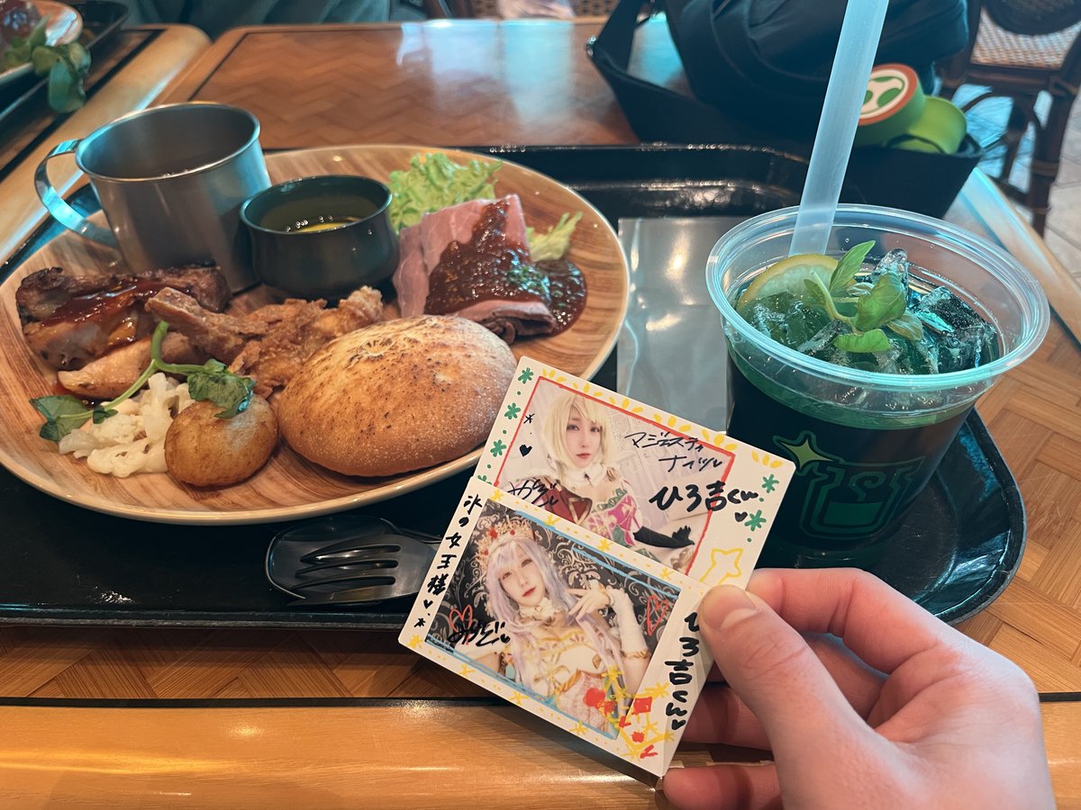 みかどさん、ユニバのモンハン飯ですよん🍖 #みーちゃんめしいくで