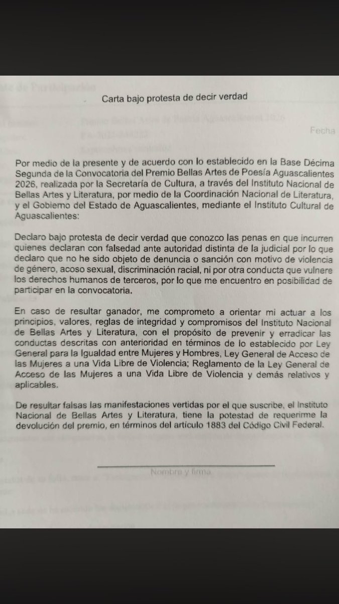 Se habían tardado en mostrar, los funcionarios de cultura de la 4ta,su espíritu moralino y censor. El premio de literatura más prestigiado de México pidiendo corrección política a los creadores! A pesar de la extensa trayectoria de Alejandra de La Paz N. Qué vergüenza INBAL