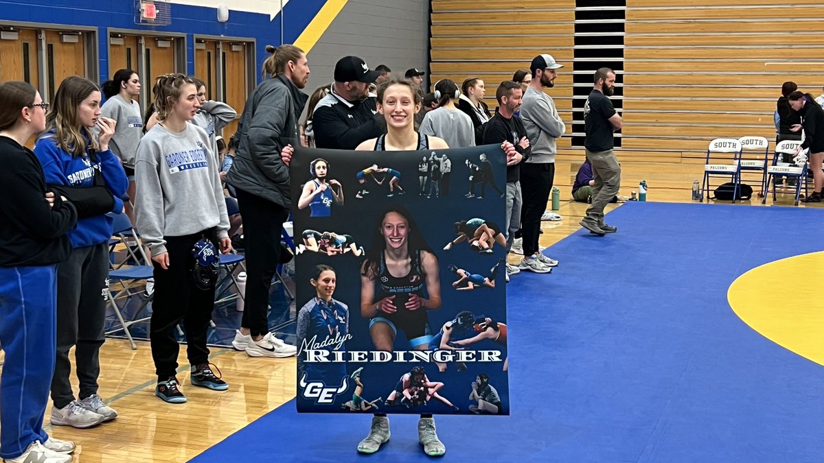 GEwrestling's tweet photo. 100th career win by Madalyn Riedinger tonight at the Southside Slam in Olathe.  Another addition to an already impressive resume! https://t.co/54ri6TlsDi