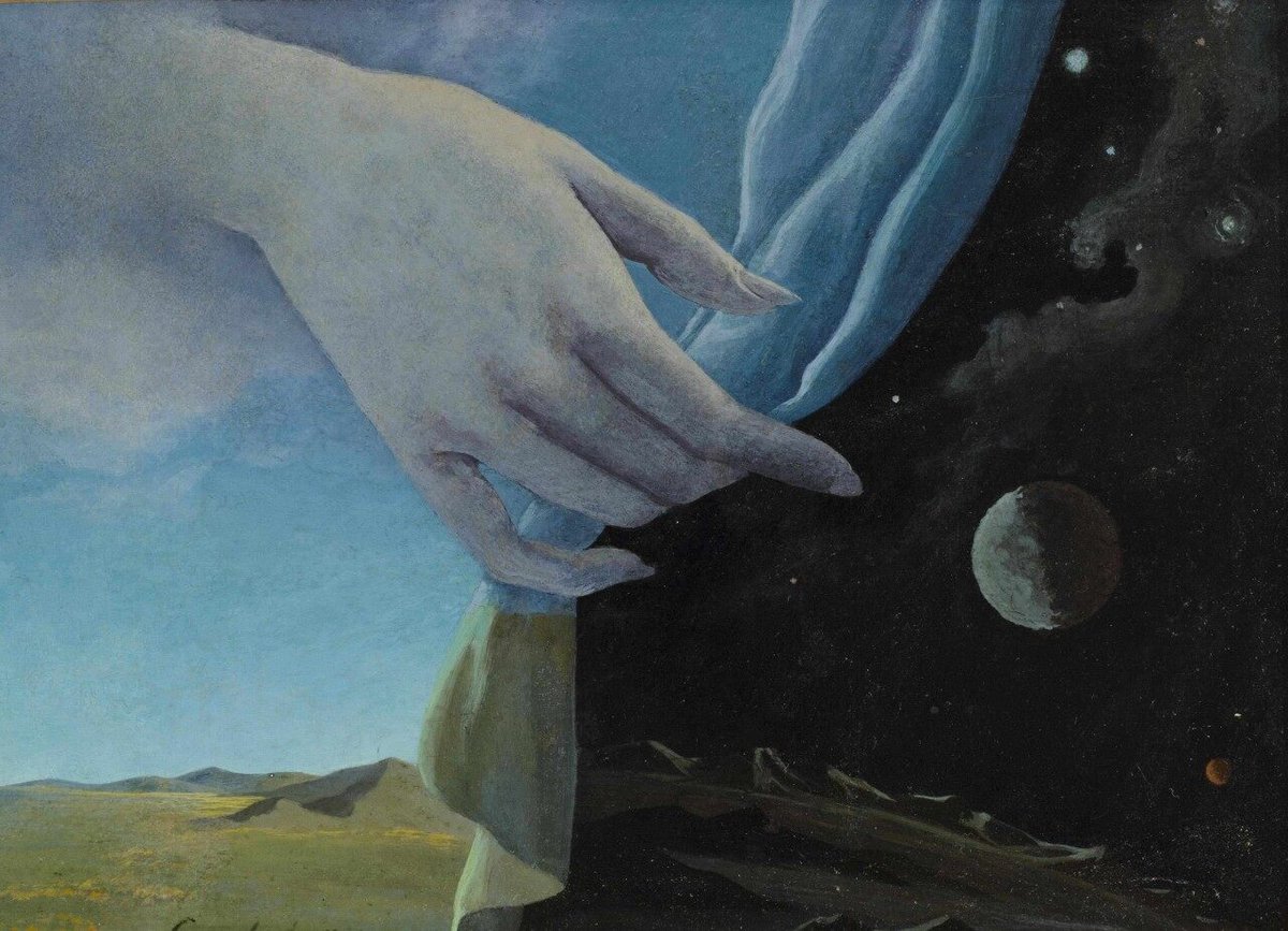 Helen Lundeberg  -  The Veil (oil on board, 1947)