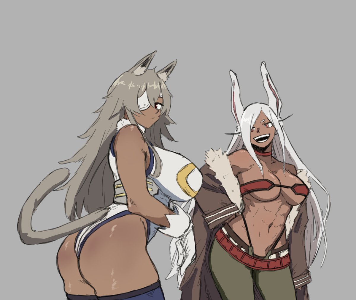bonez_wish's tweet photo. Request - Outfit Swap  🐱🐰

#MyHeroAcadamia #fanart #art #女の子 #イラスト #Mirko #Ghislaine #MushokuTensei https://t.co/x6trJSverf