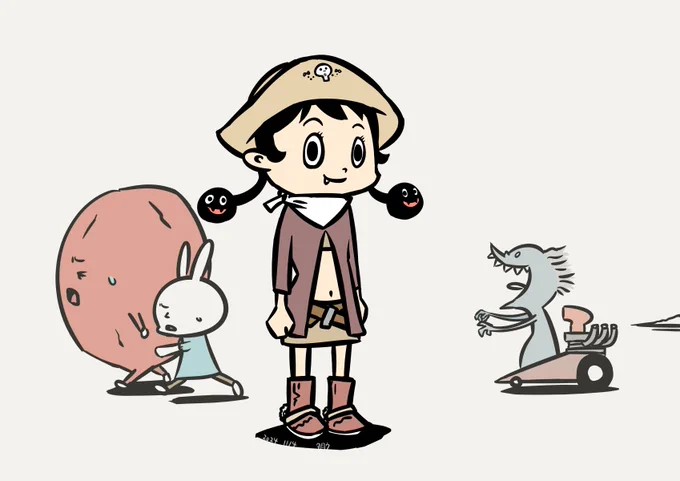#無言で帽子をかぶったイラストを貼る見た人も貼る