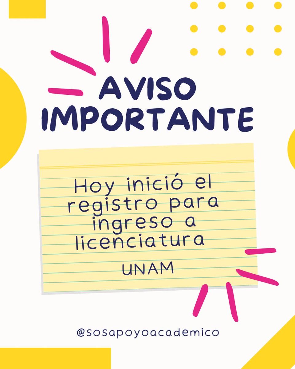 SOSacademico's tweet photo. Conoces a alguien que quiera ingresar a UNAM. Coméntale https://t.co/fEya3Pd8P6