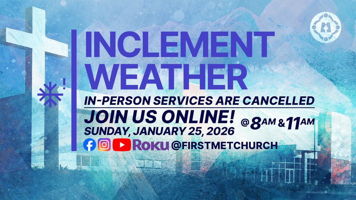 FirstMetChurch's tweet image. Due to inclement weather, Sunday worship will be online only. Please stay safe, stay warm, and join us for worship from home.
We can’t wait to see you online!
#myfirstmet #FirstMetropolitanChurch #worshiponline