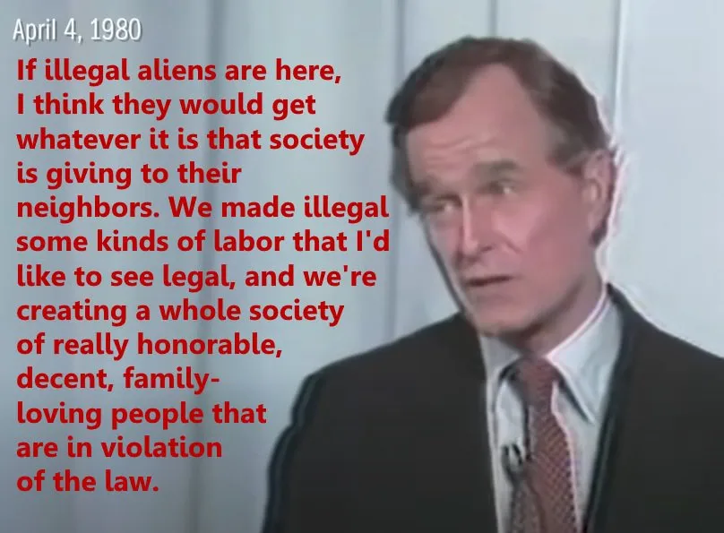 One more time, for every single Republican in the <a href="/GOP/">GOP</a>, especially <a href="/KristiNoem/">Kristi Noem</a>:

In 1980, #Reagan and #Bush had an actual face-off at a debate hosted by the League of Women Voters, on who would be kinder to immigrants. Here's what they said: youtube.com/watch?v=YsmgPp…