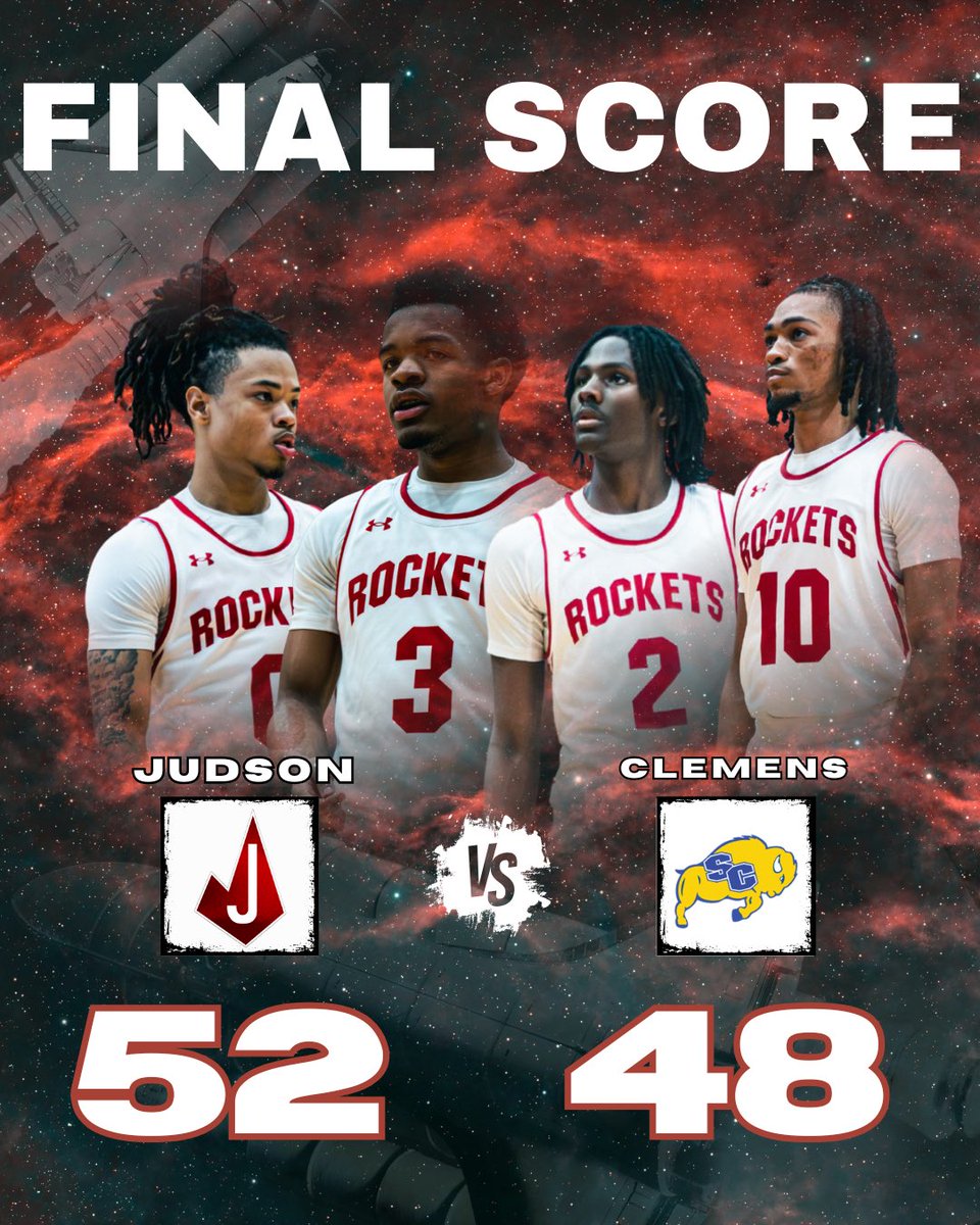 JudsonHoops1's tweet image. HUGE win for our guys tonight against a great Clemens team. Proud of the effort and toughness our guys showed on the road tonight. 

With the win your Rockets move to 6-0 after the 1st round of district and have now won 12 district games in a row dating back to last season!🚀#WTO