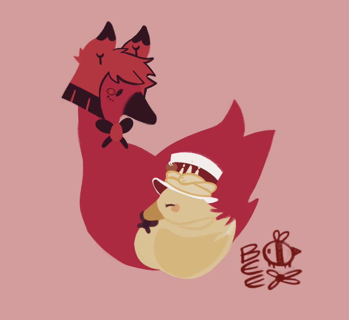 Awkwardbee4's tweet image. Some goose Alastor and duck Lucifer
Radioapple :)
(Plus one of Alastor as a swan)
#radioapple #LuciferMorningstar #Alastor #Fanart #hazbinhotel #AlastorHazbinHotel