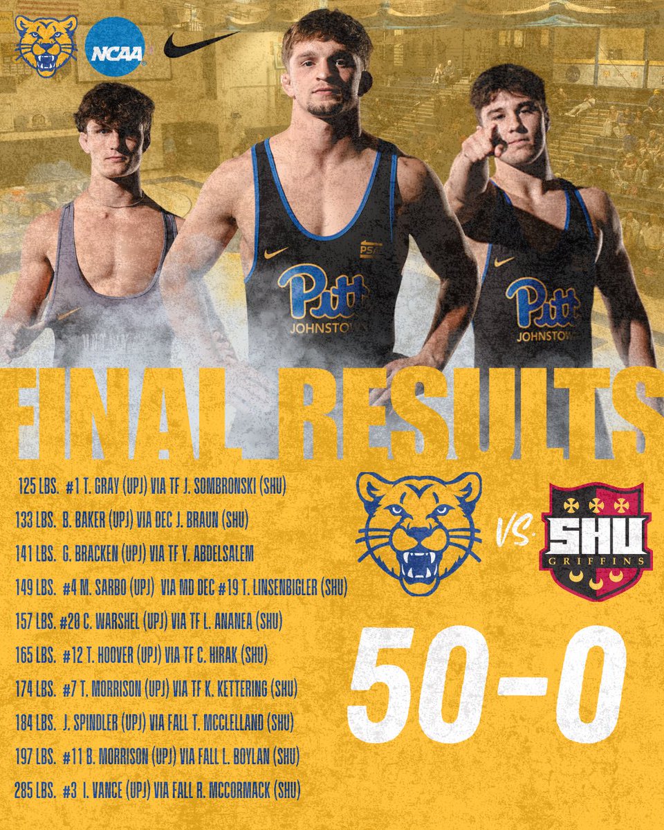 mtncatwrestling's tweet photo. Amazing Alumni home match! Congratulations to Isaiah Vance on his 100th win!

#upjwrestling #brothersforlife https://t.co/AeAD0vgfVk