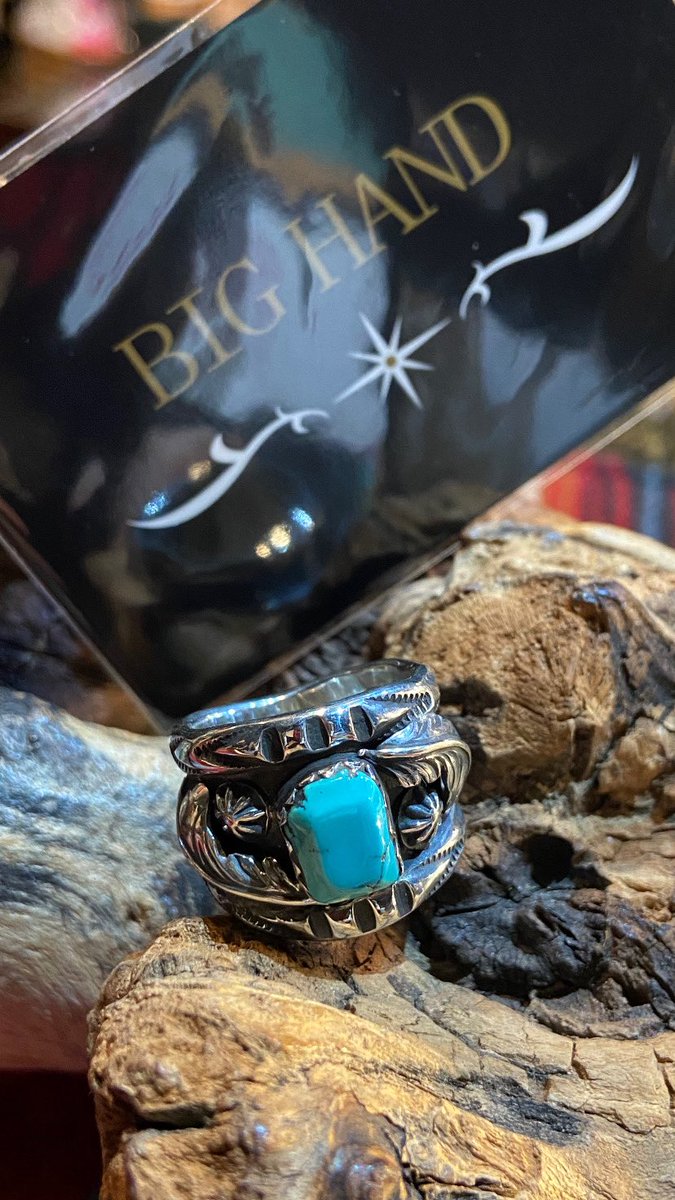 BIG HANDの一点物のターコイズリング、サイズ直ししてお迎え頂きました