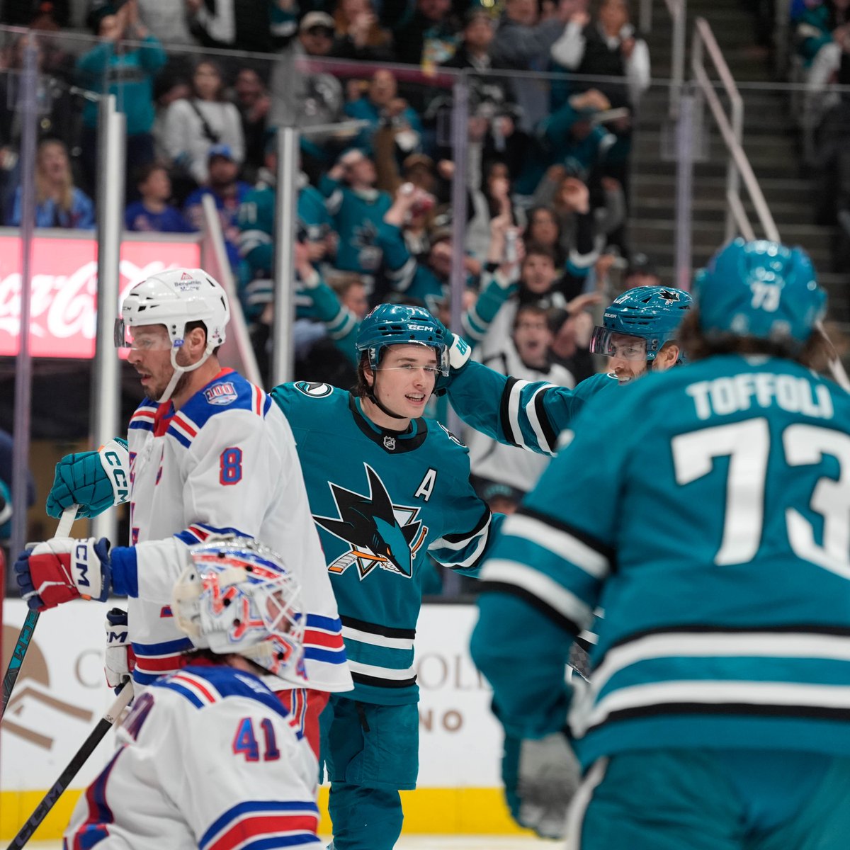 SanJoseSharks's tweet image. 50 for 71 👏

Macklin Celebrini scored his 50th (and 51st) career goal tonight.