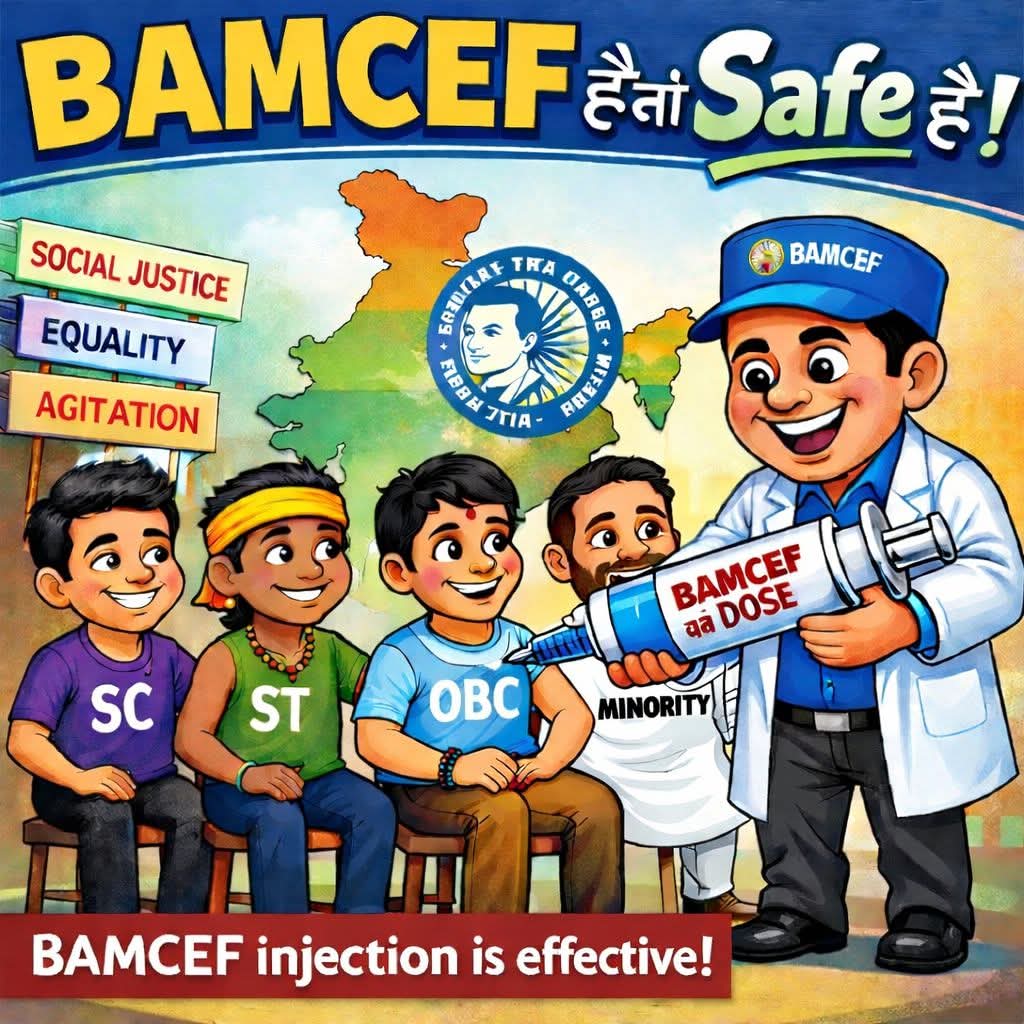 हक़ छीनने वालों को एक ही जवाब —
✊ BAMCEF का DOSE ✊
SC • ST • OBC • MINORITY
अब सिर्फ़ सहन नहीं,
अब AGITATION होगा!
जो संविधान से टकराएगा,
वो जनता से टकराएगा।
🔥 BAMCEF है तो Safe है 🔥”
#rssमुख्यालय_महामोर्चा #भारत_मुक्ति_मोर्चा #BAMCEF